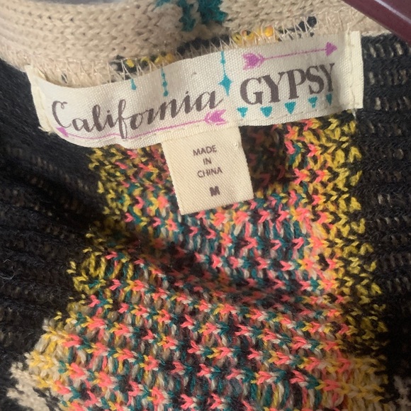 Boho Beige Patterned Cardigan - Picture 3 of 5